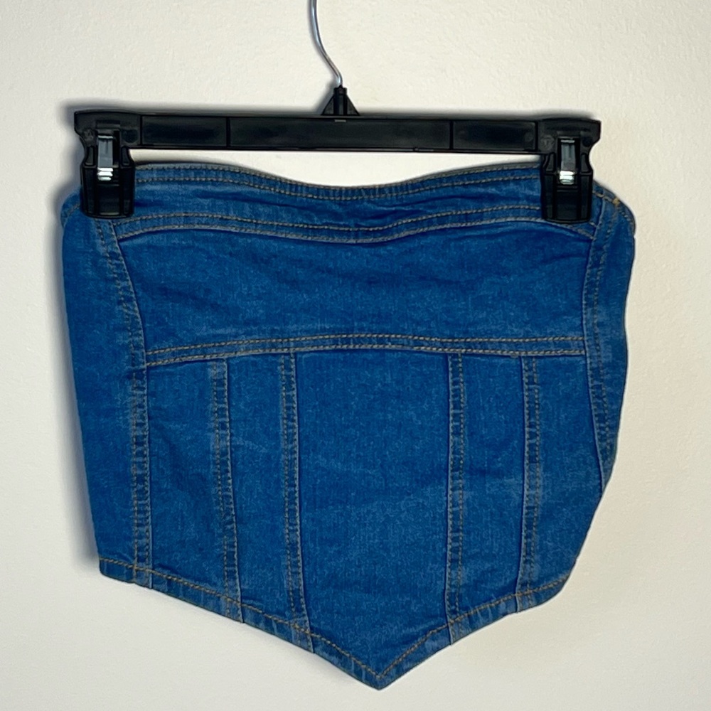 NWT Blue Denim Tube Top Size M